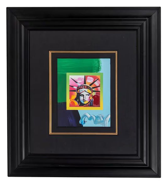 Peter Max Signed Mixed Media Set – Statue of Liberty, Blushing Beauty, Woodstock – Framed Art with Hand-Painted Details LIMITED TIME OFFER!!!